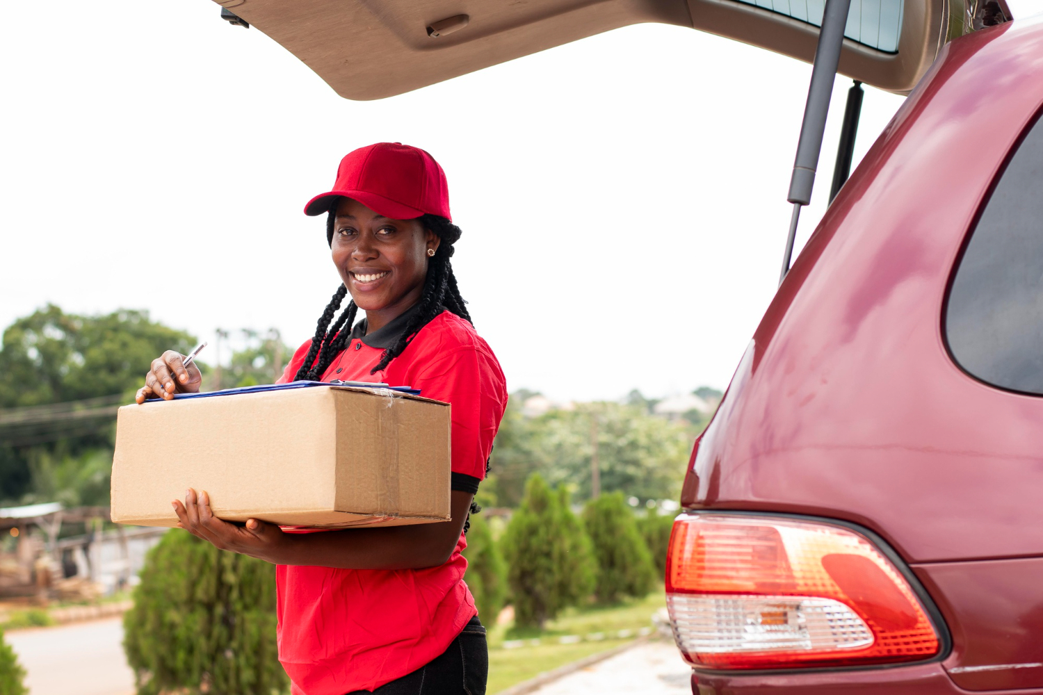 delivery man doing his job as part of mega dispatch team